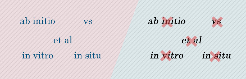 Latin names in Italic