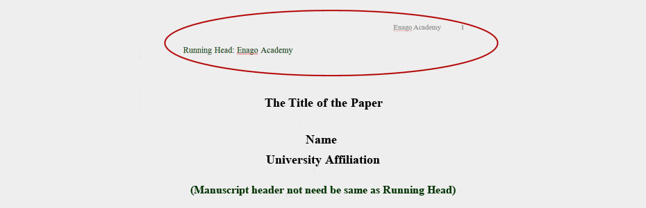 Apa style dissertation running head