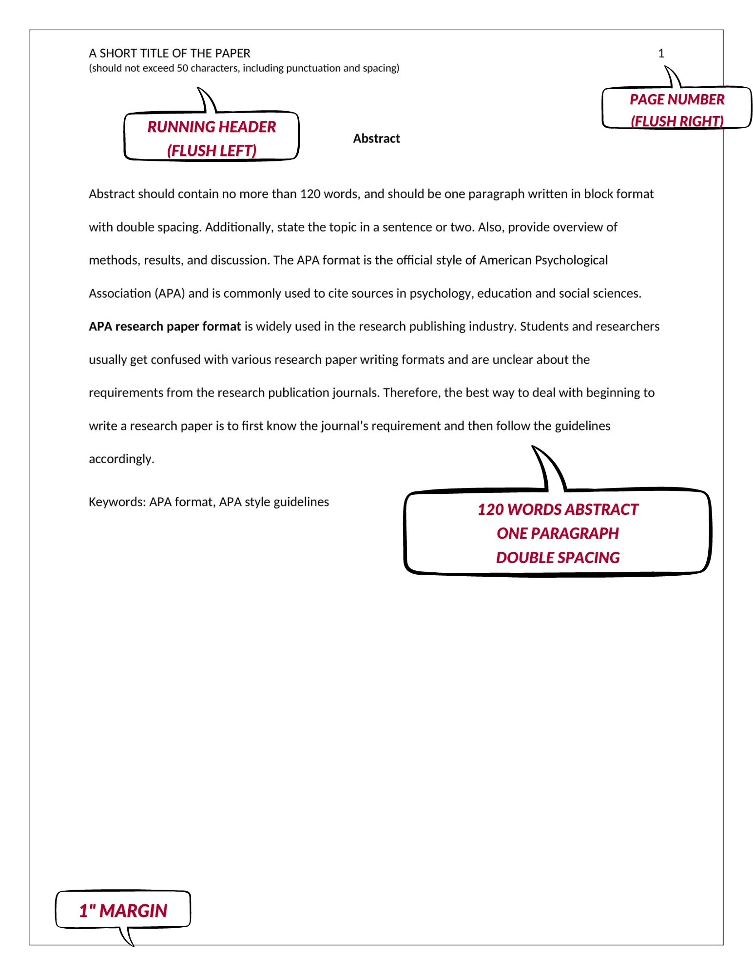 how to format a research paper in apa