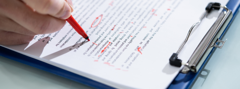 proof read and double check structure, and forms of writing