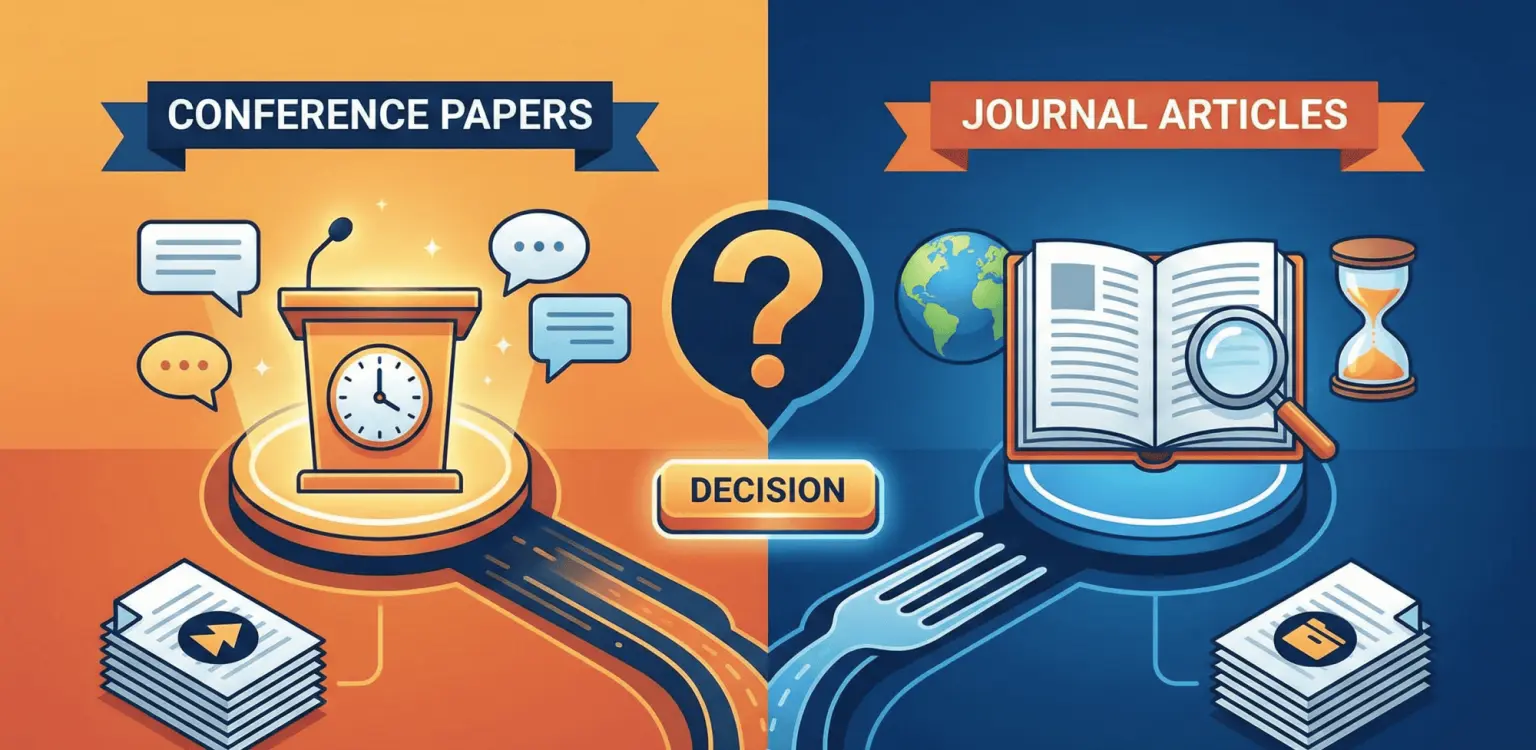 Conference papers vs. journal articles: choosing the right publication format