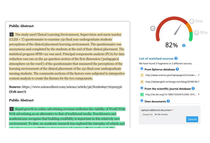 plagiarism report online