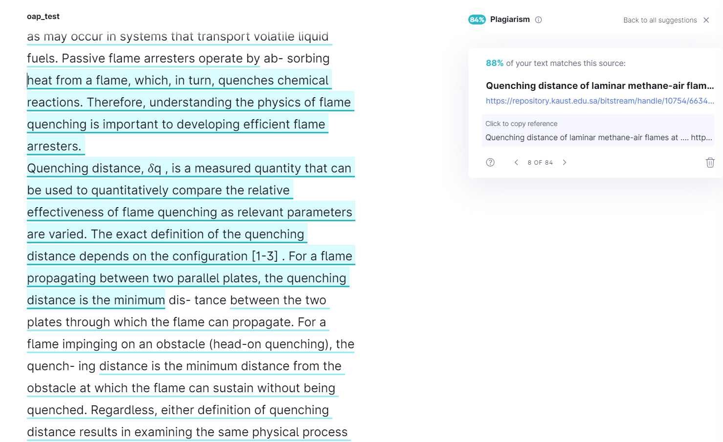 Grammarly Content Similarity Report