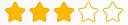 Three Star Rating Icon